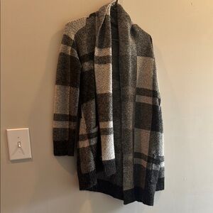 Plaid Open Front Cardigan